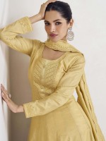 Yellow Premium Silk Anarkali Gown